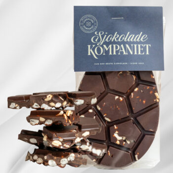 Brytbart påskeegg i mørk sjokolade med puffet ris fra Sjokoladekompaniet