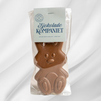 Påskehare i melkesjokolade og karamellsjokolade fra Sjokoladekompaniet